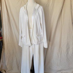 White Velour Track Suit